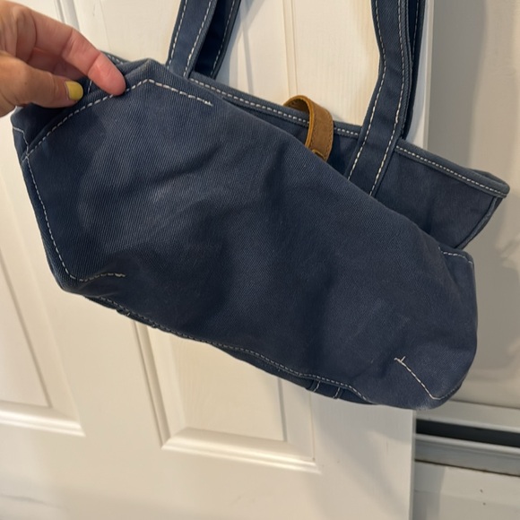 L. L. Bean canvas/denim leather tote bag Maine - Picture 5 of 12